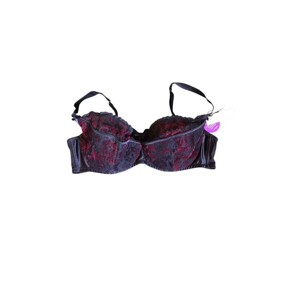 NWT Cacique Black and Red Sexy Support Balconette - Picture 2 of 6